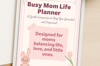 printable mom planner PDF with daily, weekly, and self care pages