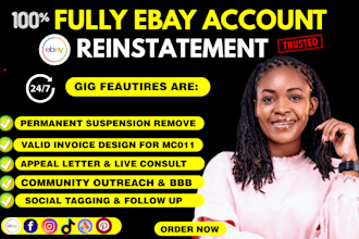 reinstate suspended ebay account and remove mc011, mc113 and mc999 suspension