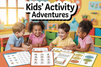 do kids activity book, children coloring book , book cover design for KDP, etsy
