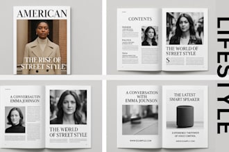 magazine design, magazine layout, fashion, lifestyle magazine cover indesign