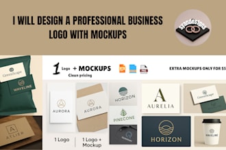 design a professional business logo with mockups