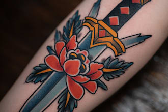 make quick geometric unique tattoo design for you