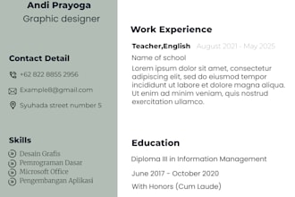 design a professional and modern resume or CV