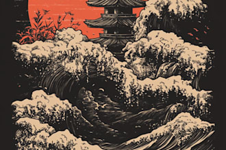 draw awesome japanese or anime streetwear style for t shirt