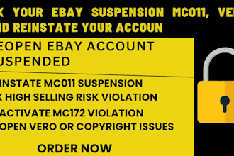 fix your ebay suspension, mc011, vero, and reinstate your account