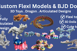 do flexi toy model 3d flexi animals toy design bjd models dragon ready to print