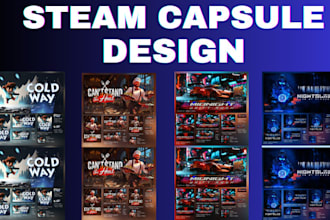 create steam capsules banner game art game promo assets
