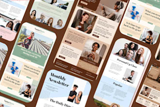 design editable mailchimp, brevo, beehiiv, klaviyo newsletter ai template