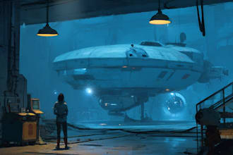 design spaceship, sci fi illustration and sci fi art