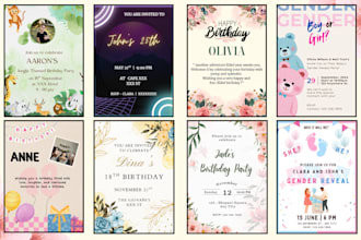design customized birthday cards, gender reveal or any other cards