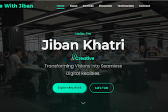 create a responsive personal portfolio website using HTML, CSS, and javascript