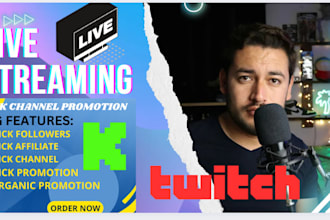 organic promote twitch  kick channel bring the live viewers and hit partner