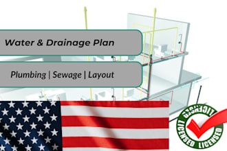 design full water supply, drainage plans with plumbing and sanitary schematics