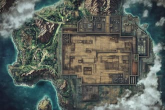 fantasy map illustration, dnd map