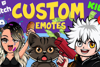 design outstanding custom emotes and sub badges for twitch, kick and discord