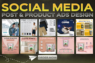 design eye catching social media posts, banner or product ads