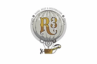 design a vintage premium steampunk logo with classic