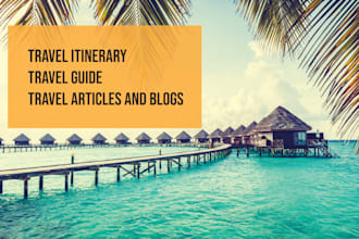 design travel guide, write itinerary, blogs, article travel journal planner book