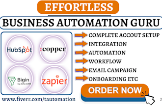 setup less annoying crm zoho bigin copper workflow hubspot zapier integration va