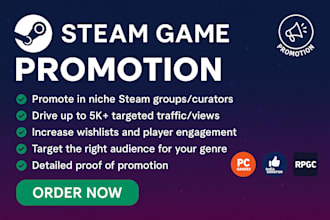 steam game promotion to increase your steam game visibilities and wishlist