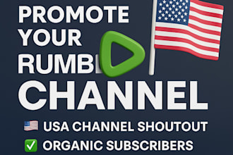 do rumble video promotion USA rumble channel shoutout organic subscribers, views