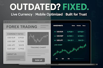 build forex trading website with live pip and currency updates, fx landing page