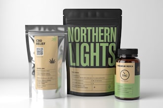 design unique cannabis or weed pouch, mylar bags, and cbd product labels