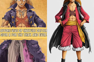 draw your character into the anime one piece