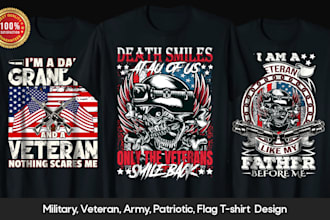 make merch ready veteran, army, patriotic, tshirt design