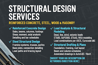 structural design concrete steel load calculation framing modeling drafting