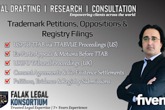 do trademark legal drafting for ttab, uspto and ukipo and other cases