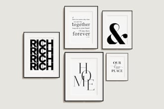do minimalistic typography wall art design