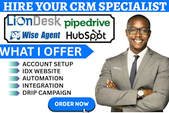 do wise agent liondesk idx website pipedrive automation hubspot real estate va
