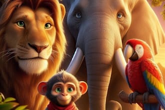 make viral 3d kids songs 2d learning videos cool ai jungle story video with ai
