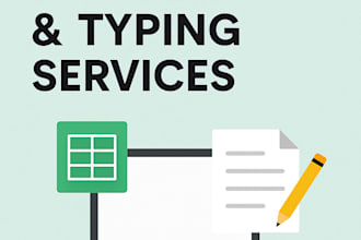 do accurate data entry in excel , google sheets or docs