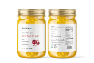 design honey label, seamoss, spice, pepper, salsa and sauce label design