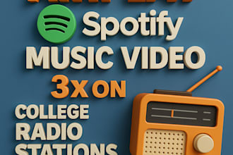 do your airplay spotify music video 3x on 5k college radio stations worldwide