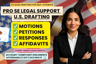 draft pro se legal documents for court representation