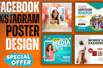 design professional instagram nd facebook post design in 3hr