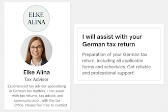 help you with german tax return, vat, and accounting