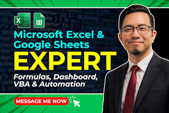 be your microsoft excel and google sheets expert for excel vba and formulas
