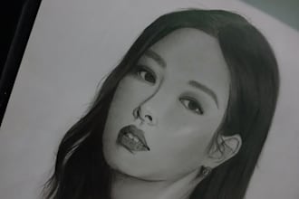draw stunning realistic pencil portrait sketch