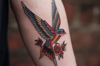 do awesome old school tattoo style design