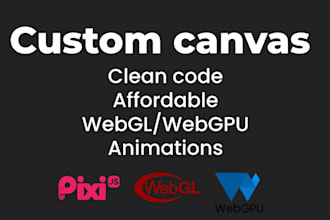 create a canvas element with pixijs, webgl or webgpu