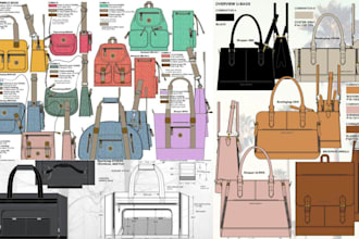 create bag design tech pack and backpack tech pack for manufacturers