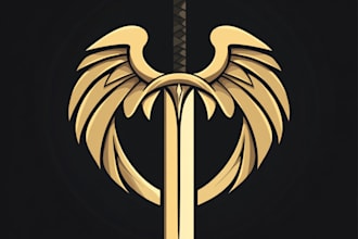 make 3d emblem logo with fantasy game style