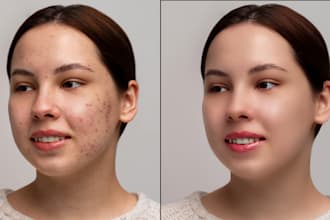 do high end skin retouch and portrait edit for your beauty photos