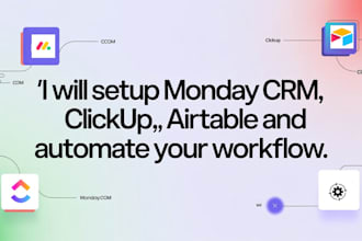 be your monday com CRM expert and setup clickup monday CRM airtable workflow