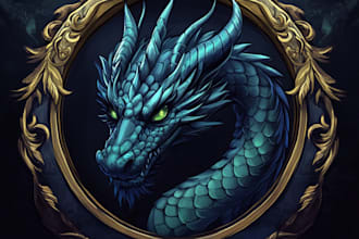 design mythical beasts, monsters, fantasy logo or