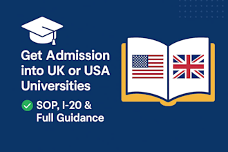 assist with UK or USA university admission and i20